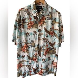 🔥🌴Paradise Collection tropical print mens XL shirt.  Beautiful colors & style!